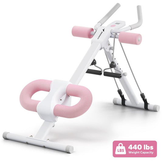 MERACH Adjustable Ab Trainer Machine with LCD Monitor, Foldable Ab Exercise Machine for Abs, Arm, Leg, Buttocks Shaper, Core & Ab Trainer at Home Gym, Workout Equipment, Outdoorfun